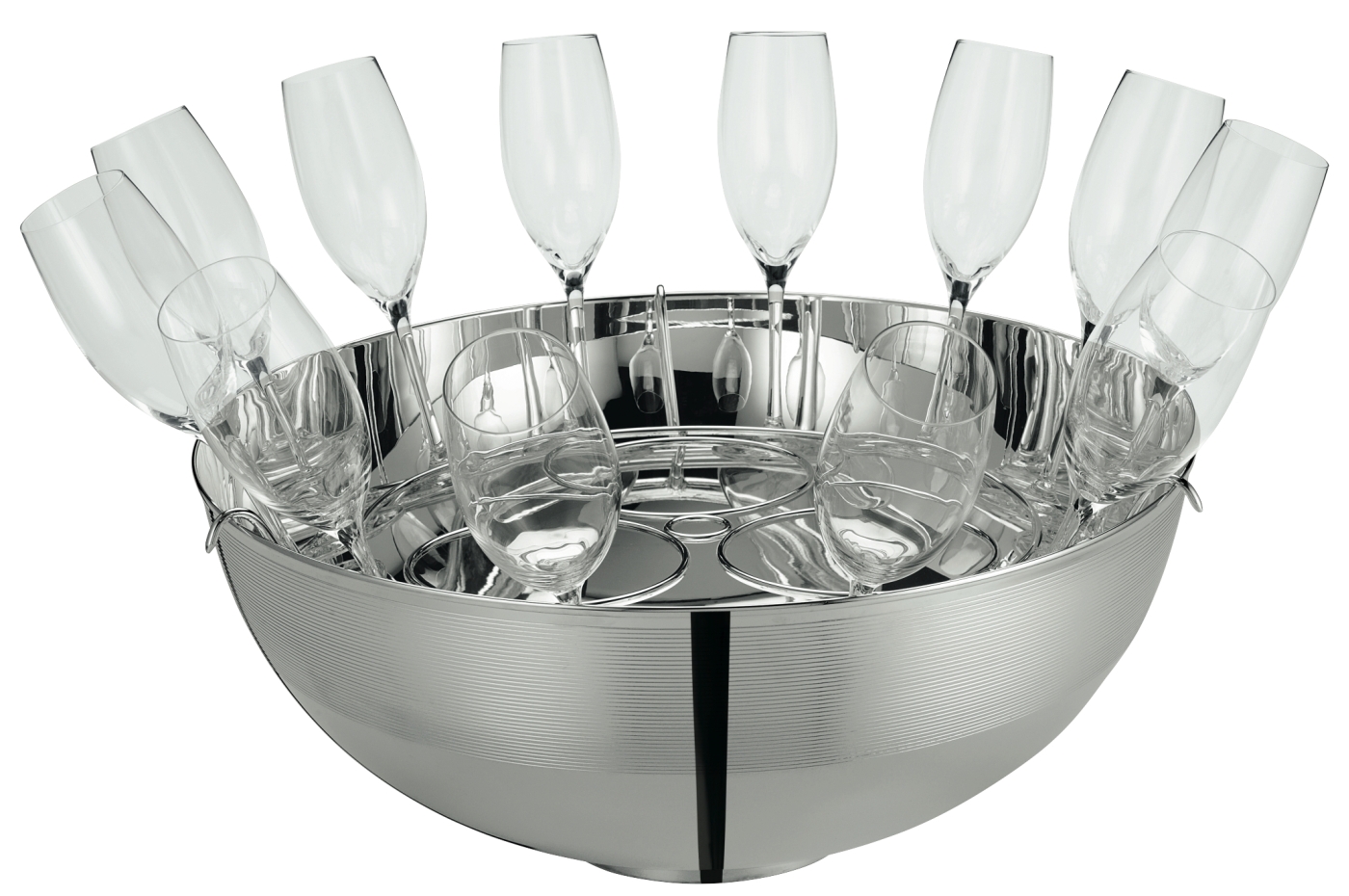 Champagne set 12 glasses in silver plated - Ercuis